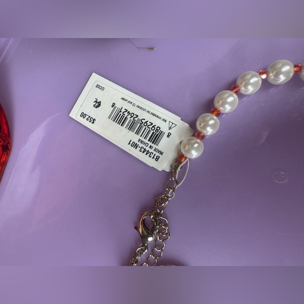 Betsey Johnson Multicolor Cat and Faux Pearl Necklace with Pink - Picture 7 of 13